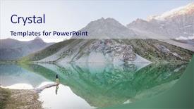  Presentation with serene - Presentation design consisting of rugged terrain - beautiful serene lake in fanns background and a sky blue colored foreground