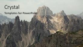  Presentation with mountain - Presentation design having rugged terrain - high mountain cliffs background and a light gray colored foreground