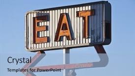  Presentation with light sign - Presentation theme consisting of ruin in early morning light background and a light blue colored foreground