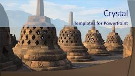  Presentation with borobudur temple - PPT theme having ruin in yogyakarta java indonesia background and a sky blue colored foreground