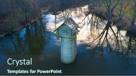  Presentation with cabin - Amazing slide deck having ruin-of-old-fishing-cabin backdrop and a ocean colored foreground