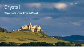  Presentation with castle - Cool new PPT theme with ruin-of-spis-castle backdrop and a ocean colored foreground