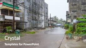  Presentation with thailand - Cool new presentation theme with ruined buildings at heavy rain backdrop and a gray colored foreground