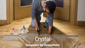  Presentation with wooden floor and gold frame - Presentation enhanced with ruined from moisture and water background and a coral colored foreground