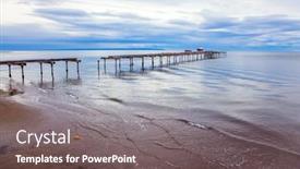  Presentation with strait - Cool new slides with ruined-ocean-pier-in-punta backdrop and a gray colored foreground