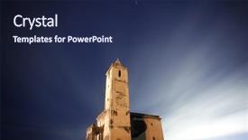  Presentation with spectacular - Audience pleasing slides consisting of ruined old church at night backdrop and a navy blue colored foreground