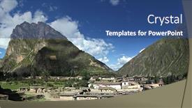  Presentation with sacred games - Beautiful slides featuring ruins-at-ollantaytambo-in-peru backdrop and a ocean colored foreground