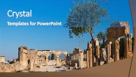  Presentation with architecture old - Audience pleasing PPT layouts consisting of ruins at pamukkale turkey - architecture backdrop and a teal colored foreground