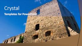  Presentation with fort - Presentation theme enhanced with ruins-from-old-fort background and a teal colored foreground