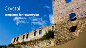  Presentation with fort - Presentation design enhanced with ruins-from-old-fort background and a teal colored foreground