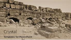  Presentation with ancient ruins - Theme with ruins-in-ancient-city background and a coral colored foreground