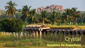  Presentation with hampi - Beautiful slide deck featuring ruins-in-hampi-on-sunset backdrop and a tawny brown colored foreground