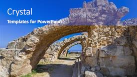  Presentation with architecture - Slide set with ruins-in-salamis-famagusta-northern background and a cobalt blue colored foreground