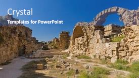  Presentation with architecture - Cool new slide deck with ruins-in-salamis-famagusta-northern backdrop and a teal colored foreground