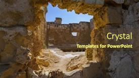  Presentation with architecture - Amazing PPT theme having ruins-in-salamis-famagusta-northern backdrop and a tawny brown colored foreground