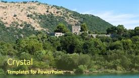  Presentation with woods - PPT theme enhanced with ruins-in-woods-of-national background and a tawny brown colored foreground