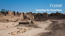  Presentation with brick - Presentation featuring ruins-of-a-massive-mud background and a teal colored foreground