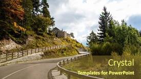  Presentation with forests - Cool new PPT theme with ruins-of-a-medieval-castle backdrop and a tawny brown colored foreground