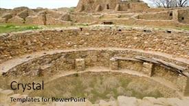  Presentation with native american indian - Beautiful slides featuring ruins of a native american indian kiva backdrop and a coral colored foreground