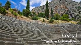  Presentation with archaeology - Cool new presentation theme with ruins of amphitheater in delphi backdrop and a gray colored foreground