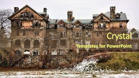  Presentation with new york - Presentation with ruins of an abandoned building background and a  colored foreground