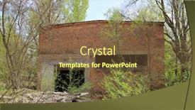  Presentation with hangar - Cool new slide set with ruins-of-an-abandoned-industrial backdrop and a tawny brown colored foreground