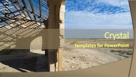  Presentation with industrial - Audience pleasing presentation theme consisting of ruins of an industrial building backdrop and a coral colored foreground