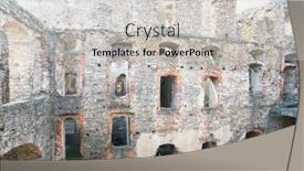  Presentation with castle wall - Theme with ruins-of-an-old-castle background and a light gray colored foreground