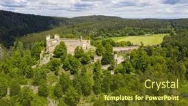  Presentation with gothic castle - Amazing presentation design having ruins-of-an-old-gothic backdrop and a tawny brown colored foreground