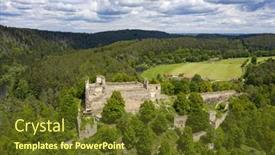  Presentation with gothic castle - PPT theme featuring ruins-of-an-old-gothic background and a tawny brown colored foreground