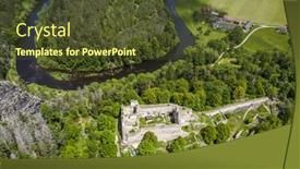  Presentation with gothic castle - Theme having ruins-of-an-old-gothic background and a tawny brown colored foreground