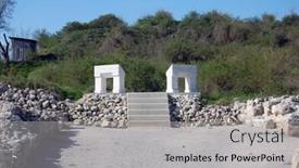  Presentation with ancient greek - Slide deck having ruins-of-ancient-greek-colony background and a light gray colored foreground