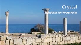  Presentation with ancient greek - Beautiful PPT theme featuring ruins-of-ancient-greek-colony backdrop and a teal colored foreground