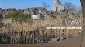  Presentation with ancient greek - Slides with ruins-of-ancient-greek-colony background and a gray colored foreground