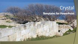  Presentation with ancient greek - Colorful theme enhanced with ruins-of-ancient-greek-colony backdrop and a teal colored foreground