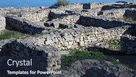  Presentation with ancient greek - Audience pleasing slide deck consisting of ruins-of-ancient-greek-colony backdrop and a wine colored foreground