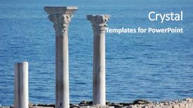  Presentation with ancient greek - PPT theme enhanced with ruins of ancient greek colony background and a teal colored foreground
