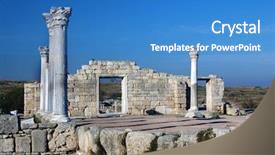  Presentation with ancient greek - Beautiful theme featuring ruins of ancient greek colony backdrop and a teal colored foreground