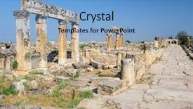  Presentation with now - Audience pleasing theme consisting of ruins of ancient hierapolis now pamukkale turkey backdrop and a light blue colored foreground