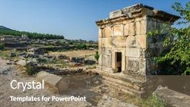  Presentation with now - Presentation theme with ruins of ancient hierapolis now pamukkale turkey background and a coral colored foreground