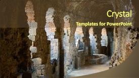  Presentation with roman column - Presentation featuring ruins of ancient roman theatre background and a tawny brown colored foreground