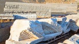  Presentation with roman theatre - Presentation theme featuring ruins-of-ancient-roman-theatre background and a mint green colored foreground