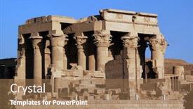  Presentation with ancient egypt - Theme with ruins of ancient temple kom-ombo egypt background and a coral colored foreground