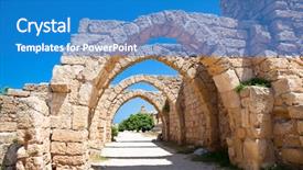  Presentation with israel - PPT theme having ruins of antique caesarea israel background and a teal colored foreground