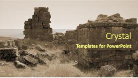  Presentation with turkey - PPT theme featuring ruins-of-antique-city-hierapolis background and a tawny brown colored foreground