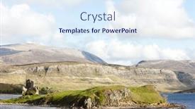  Presentation with castle - Cool new PPT theme with ruins-of-ardvreck-castle backdrop and a sky blue colored foreground