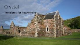  Presentation with scotland - Presentation design featuring ruins-of-augustine-nunnery-island background and a light blue colored foreground