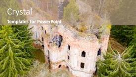  Presentation with european church - Amazing presentation design having ruins-of-baroque-church-st backdrop and a coral colored foreground