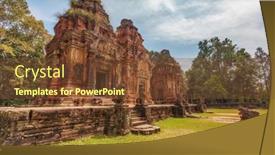  Presentation with world heritage - Theme having ruins-of-bat-chum-temple background and a tawny brown colored foreground