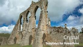 Presentation with england - Cool new PPT theme with ruins-of-bayham-abbey-east backdrop and a coral colored foreground